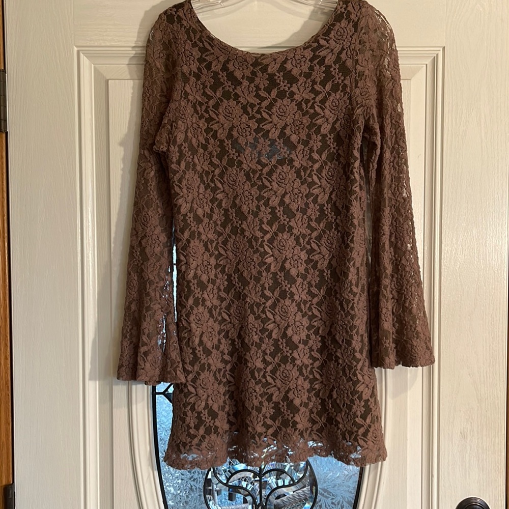 Elon fun brown/black laced dress